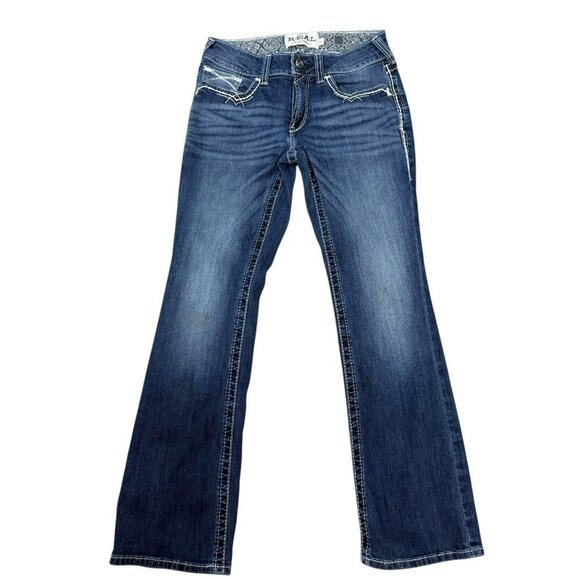 Ariat REAL Denim Mid-Rise Entwined Boot Cut Jeans Marine Women’s 27 S - Picture 1 of 7